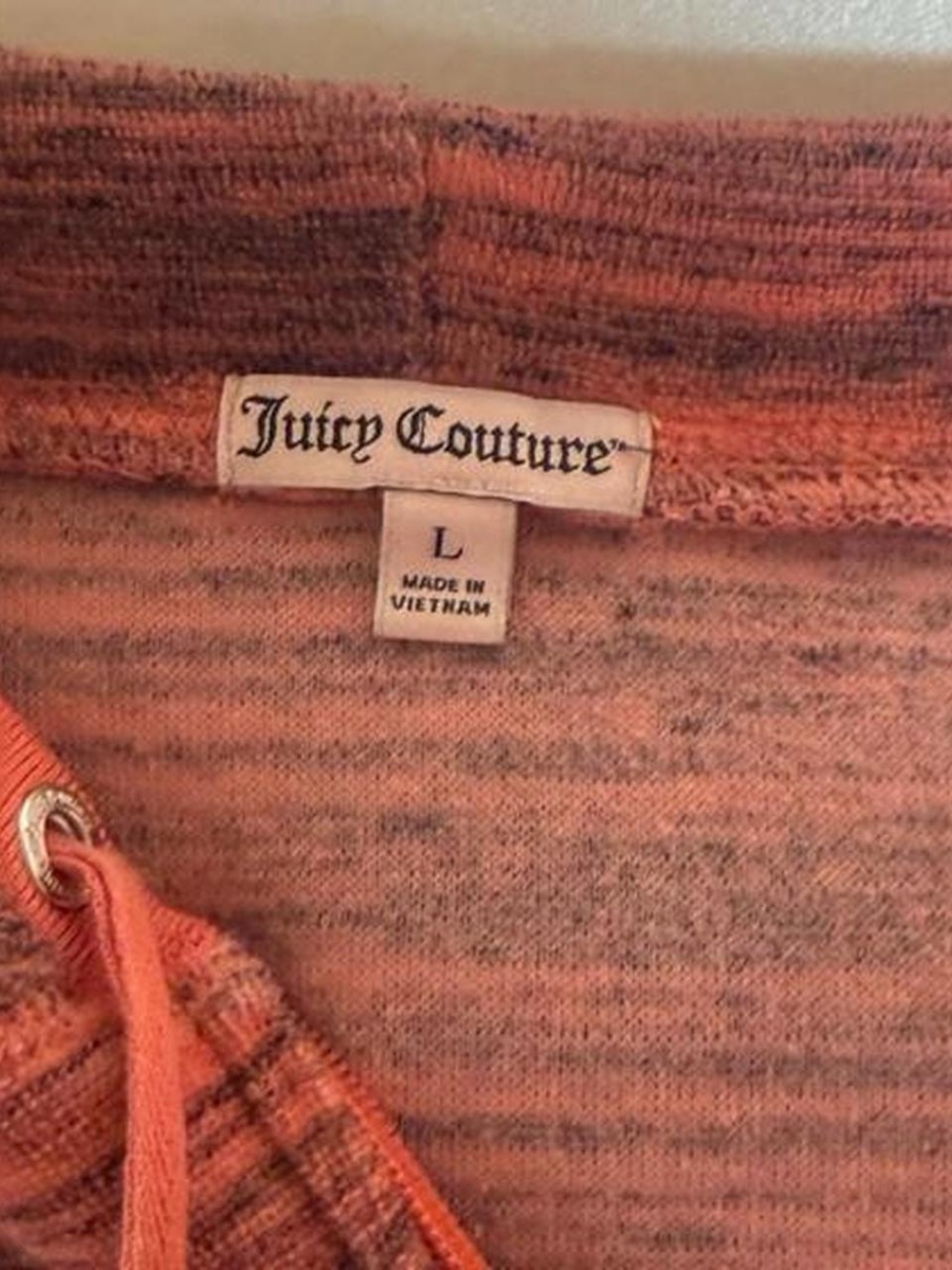 Juicy Couture Coral Pink Hooded Sweater with Crown Logo - Picture 3 of 3